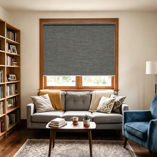 Aprilsmart Motorized Roller Shades 100% Blackout Bermuda
