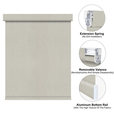 Aprilsmart No Drill Motorized Roller Shades 100% Blackout Bermuda