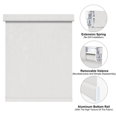 Aprilsmart No Drill Motorized Roller Shades 100% Blackout Safari