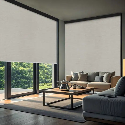 Aprilsmart Motorized Roller Shades 100% Blackout Bermuda