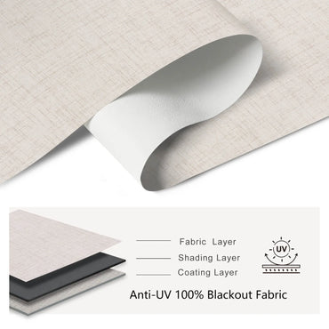 Aprilsmart Motorized Roller Shades 100% Blackout Bermuda