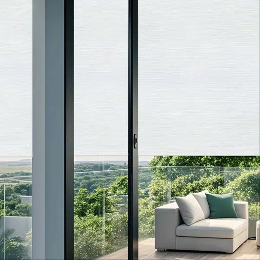 Aprilsmart Motorized Roller Shades 100% Blackout Cream