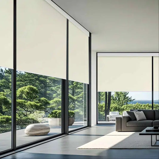 Aprilsmart Motorized Roller Shades 100% Blackout Vinyl