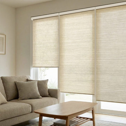 Aprilsmart Motorized Light Filtering Roller Shades 70% Blackout Essential