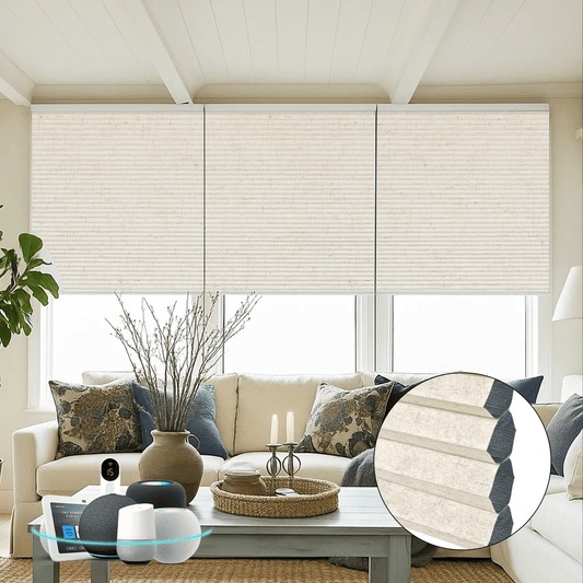 Aprilsmart Blackout Motorized Cellular Shades Prestige | Designer Textures