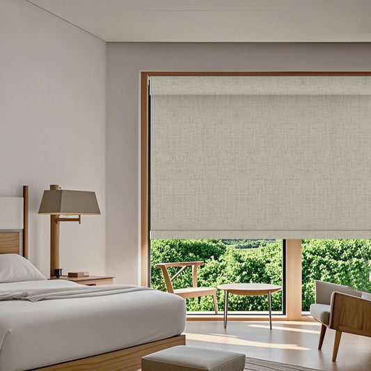 Aprilsmart No Drill Motorized Roller Shades 100% Blackout Vigor