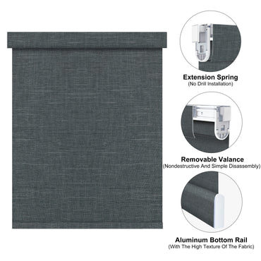 Aprilsmart No Drill Motorized Roller Shades 100% Blackout Bouvardia