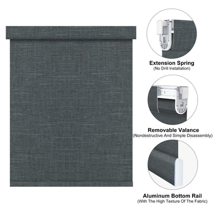 Aprilsmart No Drill Motorized Roller Shades 100% Blackout Bouvardia