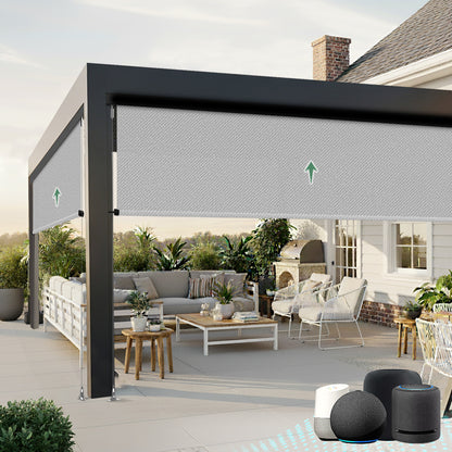 Aprilsmart Motorized Outdoor Shades 1% Openness