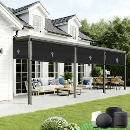 Aprilsmart Motorized Outdoor Shades 5% Openness
