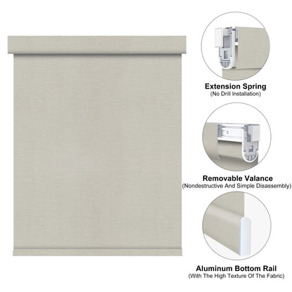 Aprilsmart No Drill Motorized Roller Shades 100% Blackout Bermuda