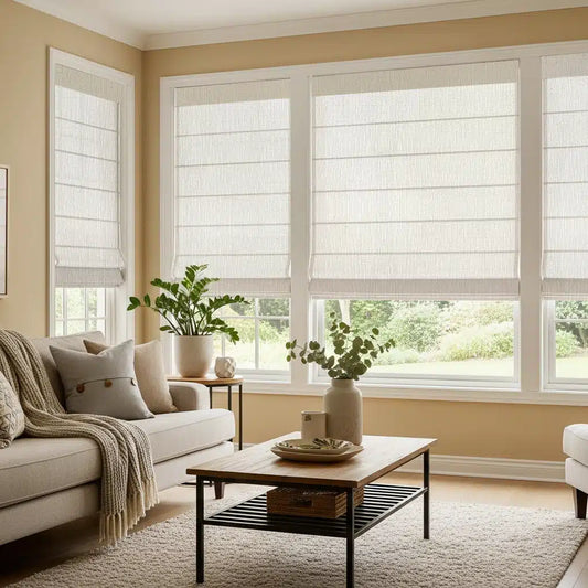 Aprilsmart 100% Blackout Motorized Roman Shades Safari
