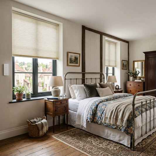 Aprilsmart Light Filtering Motorized Cellular Shades Prestige | Designer Textures