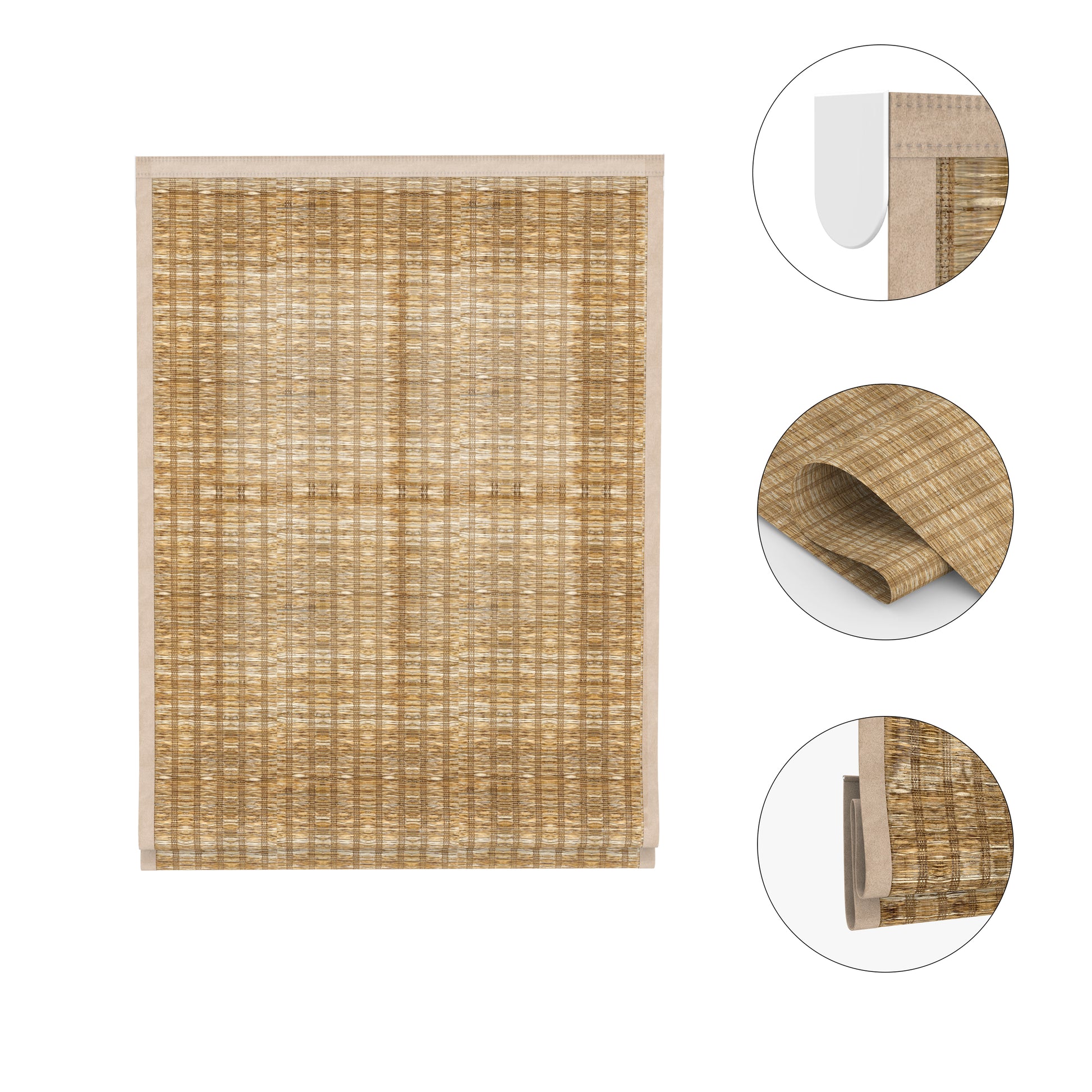 Aprilsmart Motorized Woven Wood Shades 70% Blackout Bareloom