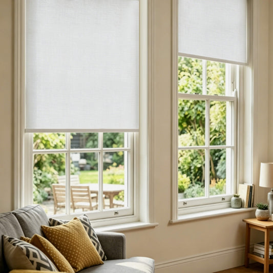 Aprilsmart Motorized Roller Shades 100% Blackout Cream