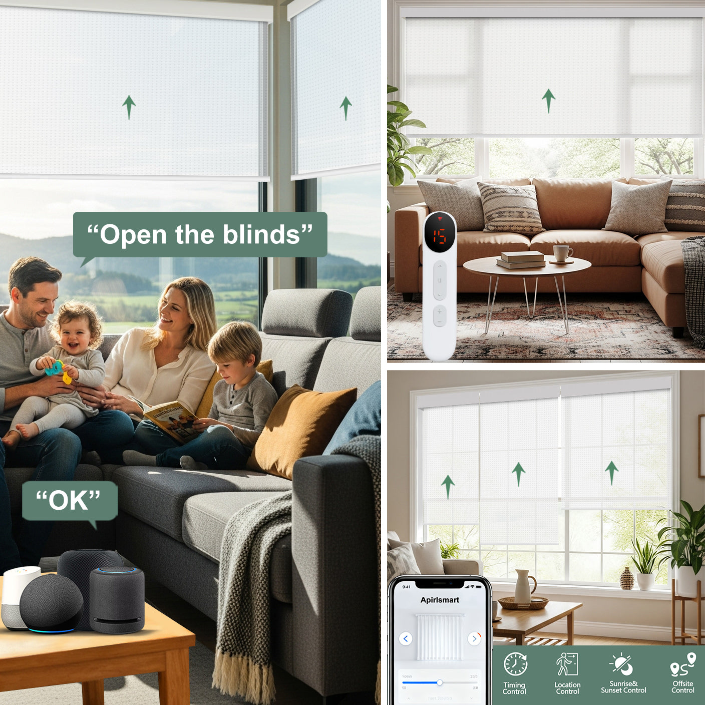 Aprilsmart Motorized Light Filtering Roller Shades AVENTUS