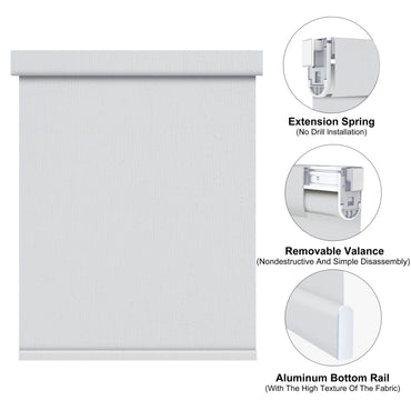 Aprilsmart No Drill Motorized Roller Shades 100% Blackout Cream