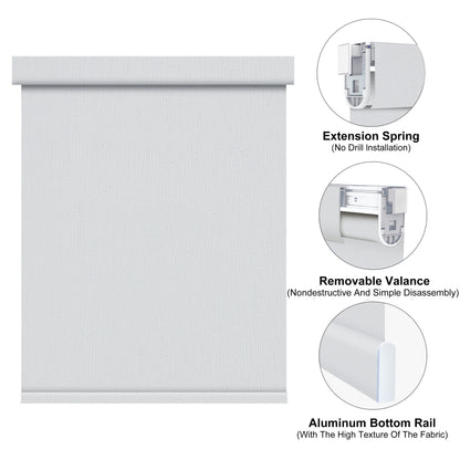 Aprilsmart No Drill Motorized Roller Shades 100% Blackout Cream