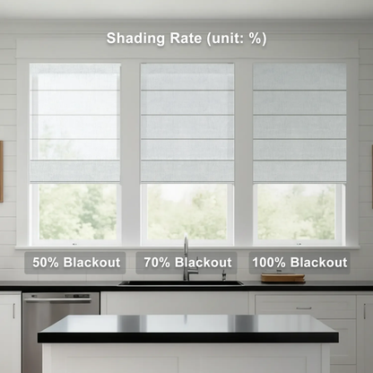 Aprilsmart 50%/70%/100% Blackout Motorized Linen Roman Shades