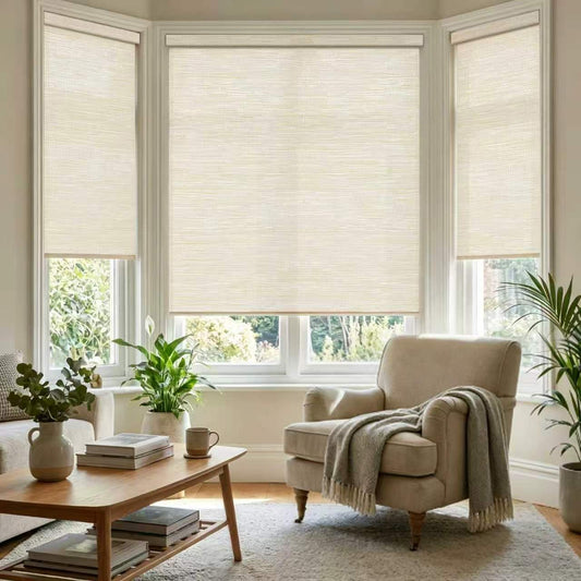 Aprilsmart Motorized Light Filtering Roller Shades 70% Blackout Safari