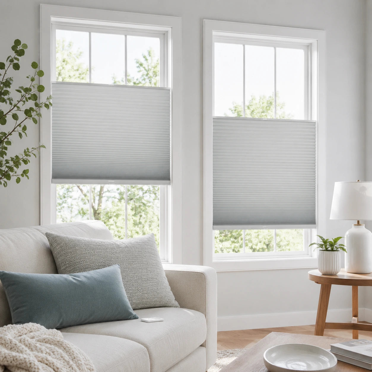 Aprilsmart Motorized Top Down Bottom Up Blackout Cellular Shades