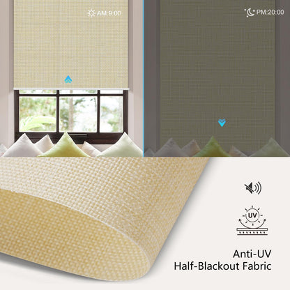 Aprilsmart Motorized Light Filtering Roller Shades 70% Blackout Bouvardia