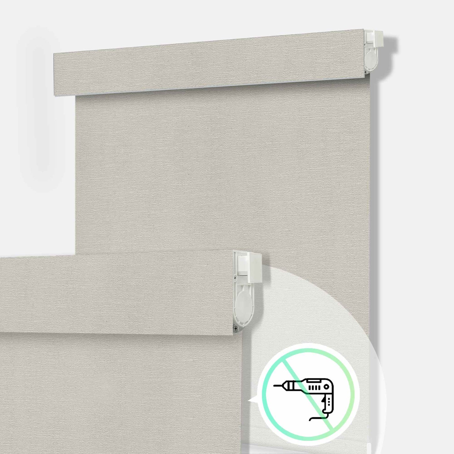 Aprilsmart No Drill Motorized Roller Shades 100% Blackout Bermuda