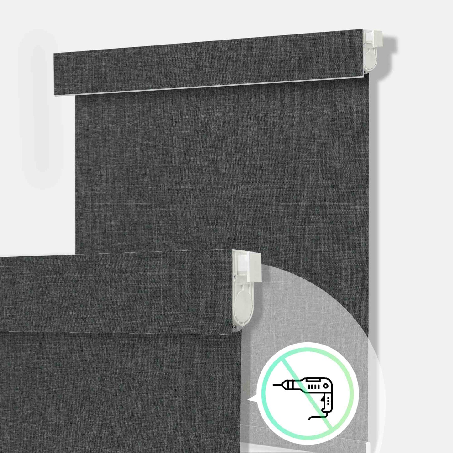 Aprilsmart No Drill Motorized Roller Shades 100% Blackout Bouvardia