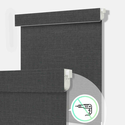 Aprilsmart No Drill Motorized Roller Shades 100% Blackout Bouvardia