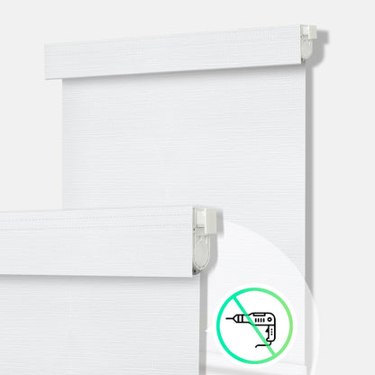 Aprilsmart No Drill Motorized Roller Shades 100% Blackout Cream