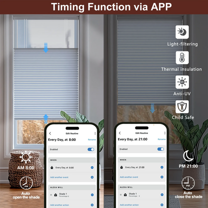 Aprilsmart Motorized Top Down Bottom Up Blackout Cellular Shades