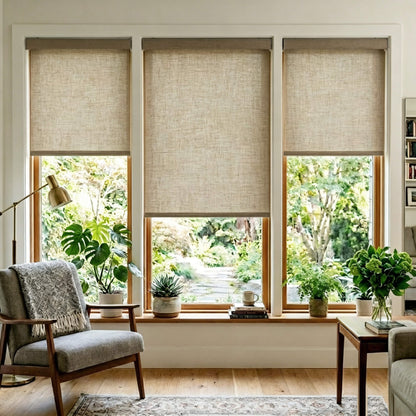 Blackout Roller Shades 100% Blackout Linen