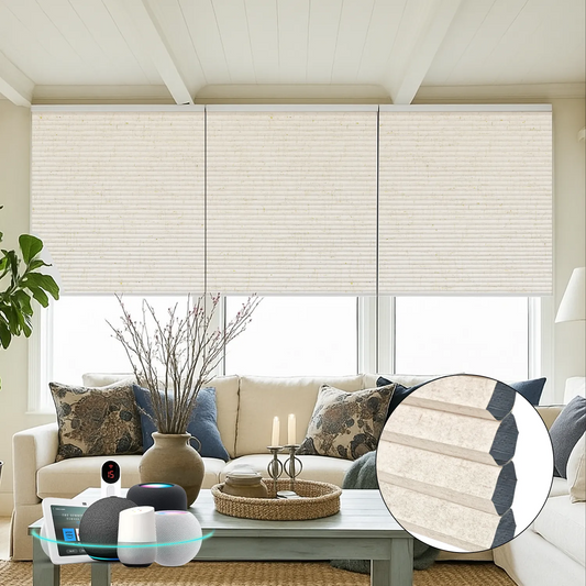 Aprilsmart Blackout Motorized Cellular Shades Prestige | Designer Textures