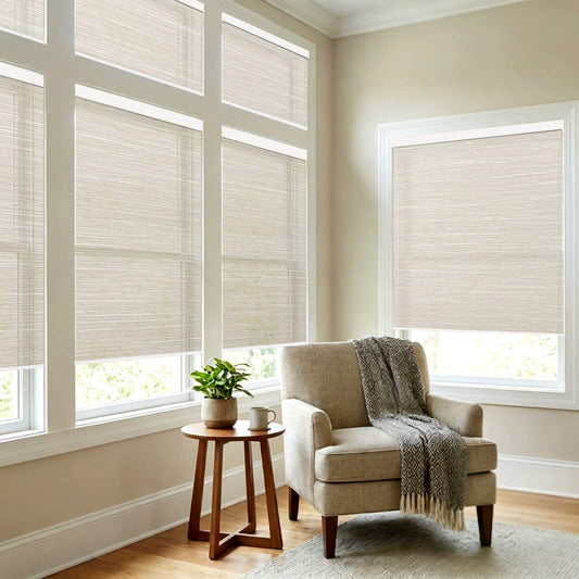 Aprilsmart Motorized Light Filtering Roller Shades 70% Blackout Essential
