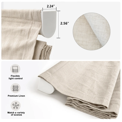 Aprilsmart 50%/70%/100% Blackout Motorized Linen Roman Shades