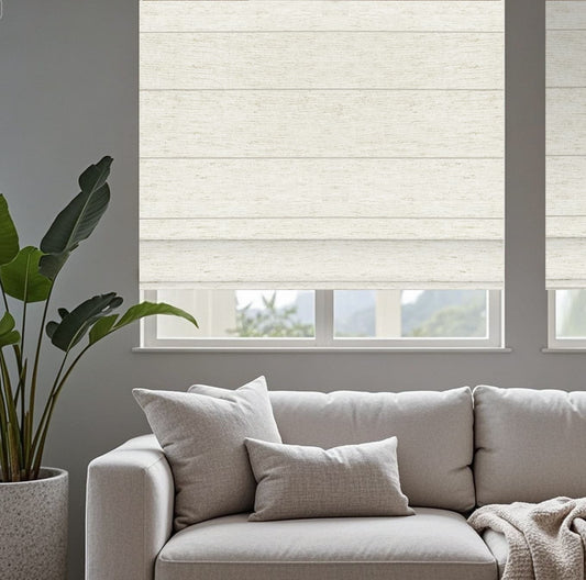 Aprilsmart Blackout Motorized Roman Shades Linen
